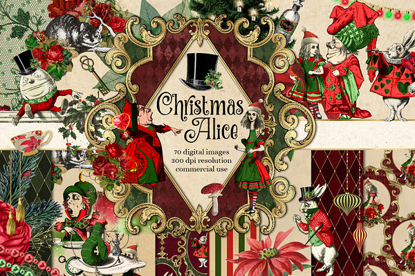 Christmas Alice Graphics Pack