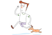 Running with Lovely Dog