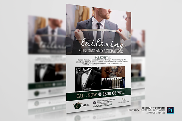 Dressmaking and Tailoring Services in Flyer Templates - product preview 2