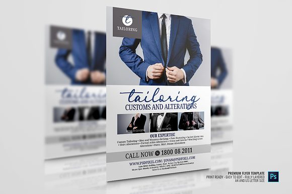 Tailor Shop Services Promo Flyer in Flyer Templates - product preview 2