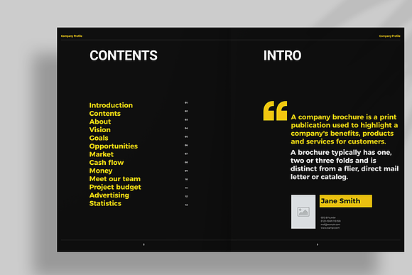 Black and Yellow Brochure in Brochure Templates - product preview 2