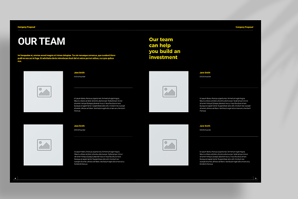 Black Proposal Layout in Brochure Templates - product preview 2