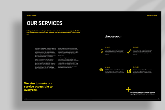 Black Proposal Layout in Brochure Templates - product preview 3