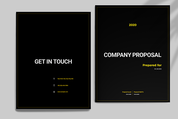 Black Proposal Layout in Brochure Templates - product preview 11