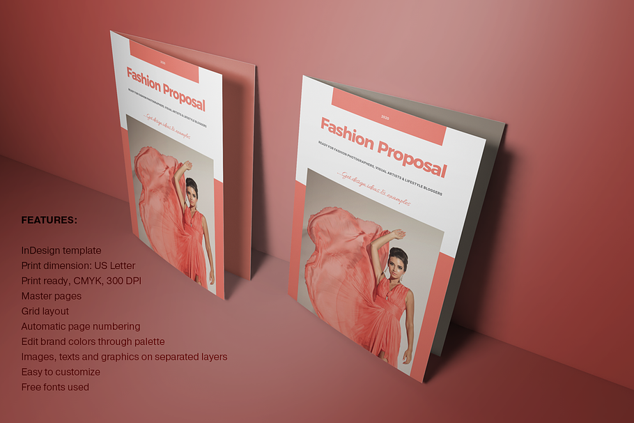 Coral Fashion Proposal in Brochure Templates - product preview 8