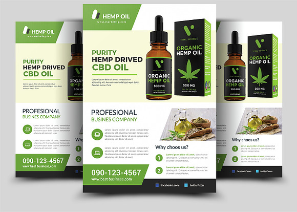 Hemp Product Flyer in Flyer Templates - product preview 1