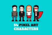 54 Vector Pixel Art characters