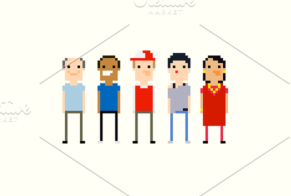 54 Vector Pixel Art characters in Illustrations - product preview 4