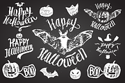 halloween spooky calligraphy set
