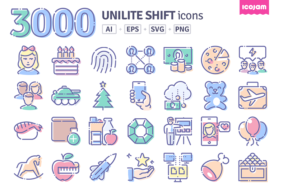 3000 Unilite Shift icons
