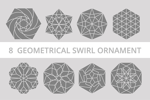 8 Geometrical swirl ornament in Objects - product preview 2