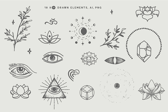 10 Mudras & Logo Pack in Illustrations - product preview 1