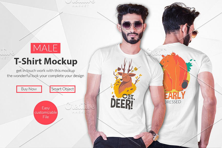 Male t-shirt Mockup-V-2-004 in Product Mockups - product preview 8