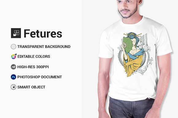 Male t-shirt Mockup-V-2-004 in Product Mockups - product preview 1