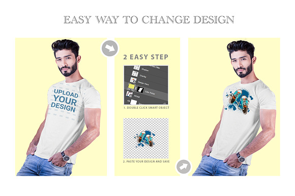 Male t-shirt Mockup-V-2-004 in Product Mockups - product preview 3