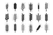 Wheat icon set, simple style