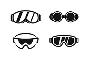 Protect glasses icon set
