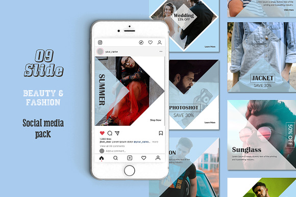 Fashion Social Media Pack in Instagram Templates - product preview 2