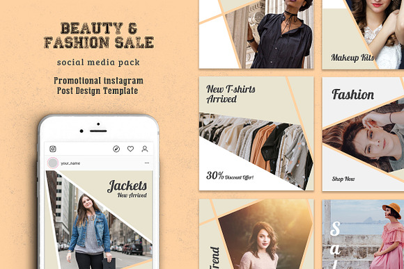 Beauty & Fashion Social Media Pack in Instagram Templates - product preview 3