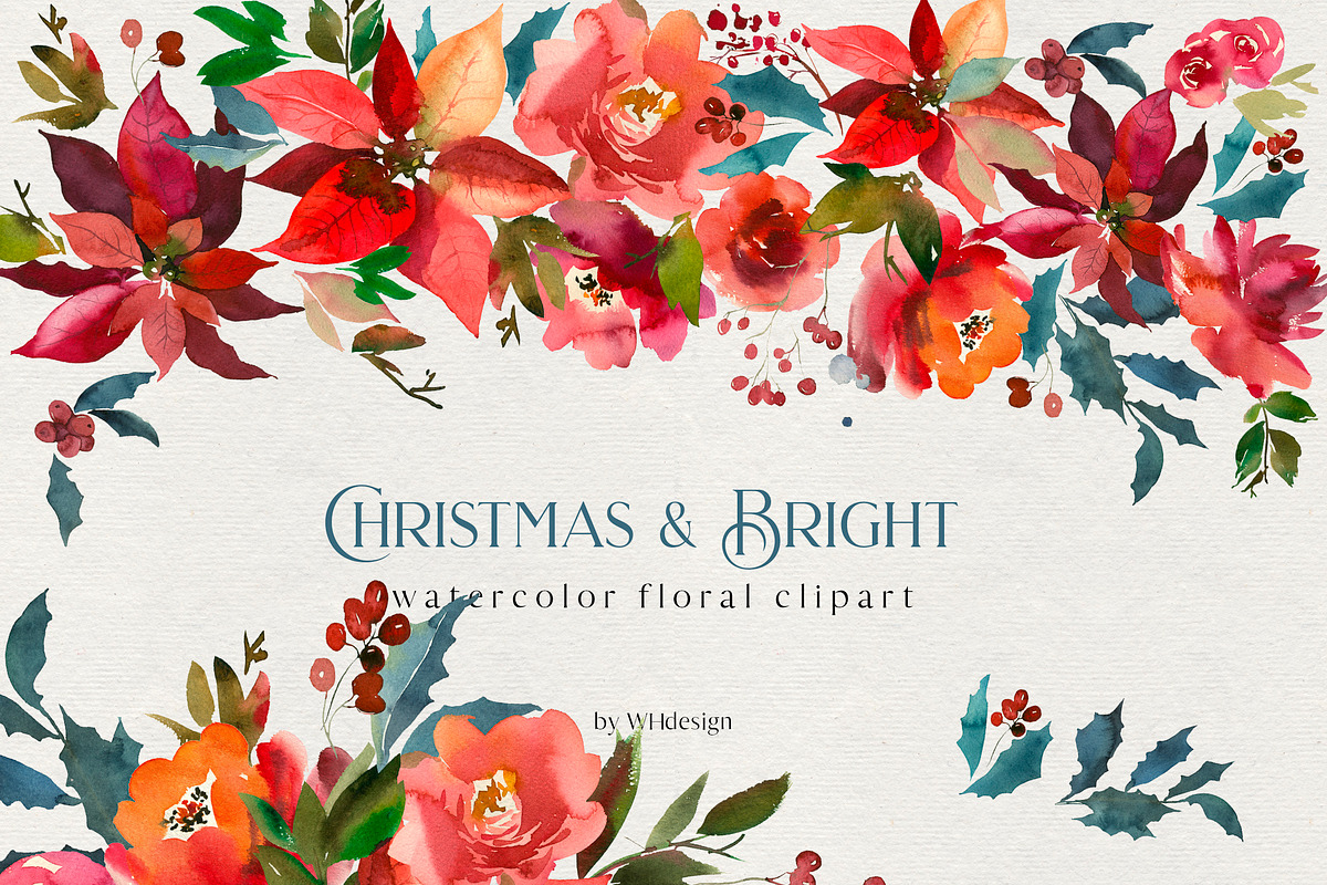 Christmas Bright Watercolor Clipart in Illustrations - product preview 8
