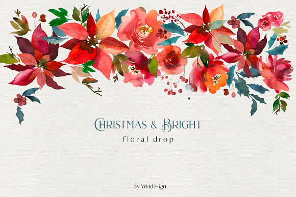 Christmas Bright Watercolor Clipart in Illustrations - product preview 2
