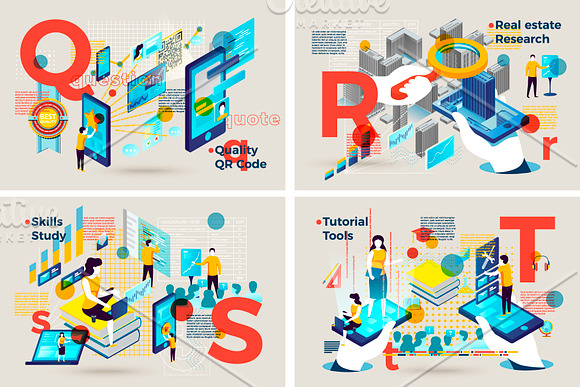 Business Alphabet Illustrations Set in Illustrations - product preview 4