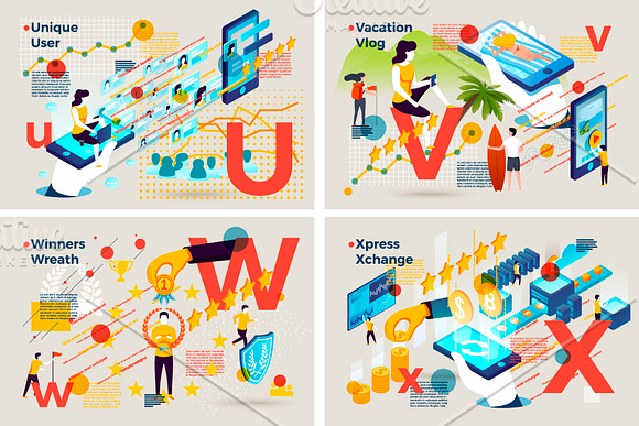 Business Alphabet Illustrations Set in Illustrations - product preview 5