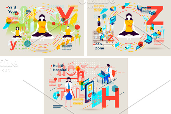 Business Alphabet Illustrations Set in Illustrations - product preview 6