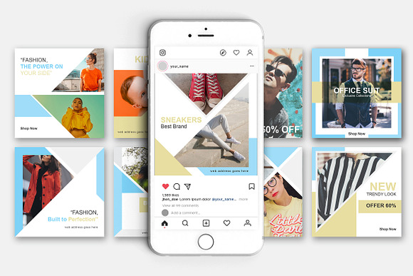 Fashion Social Media Pack in Instagram Templates - product preview 3