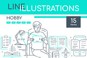 Hobby Line Illustrations Bundle