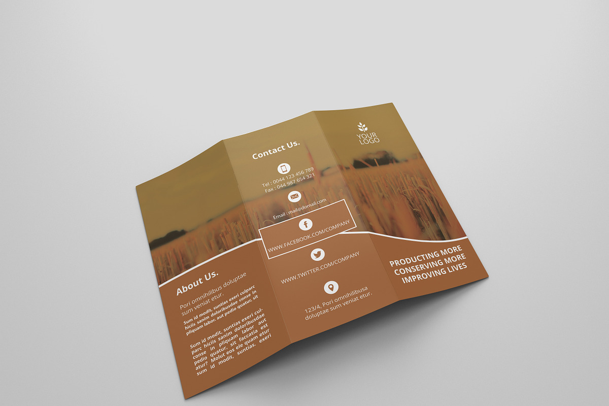Agriculture Tri-fold Brochures in Brochure Templates - product preview 8