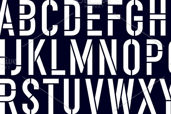 Stencil alphabet and font