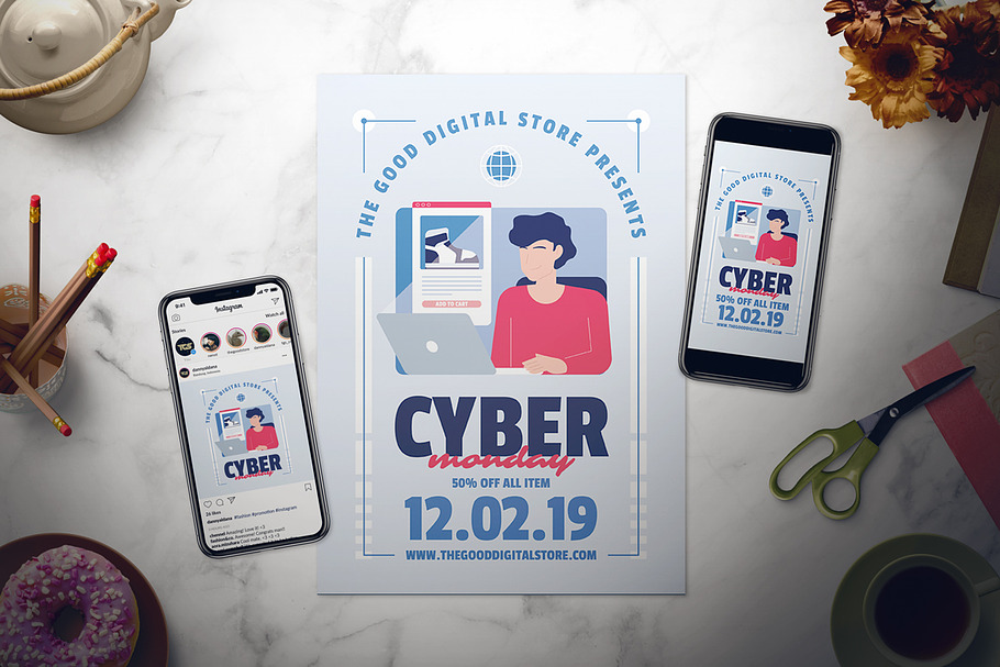Cyber Monday Flyer Set in Flyer Templates - product preview 8