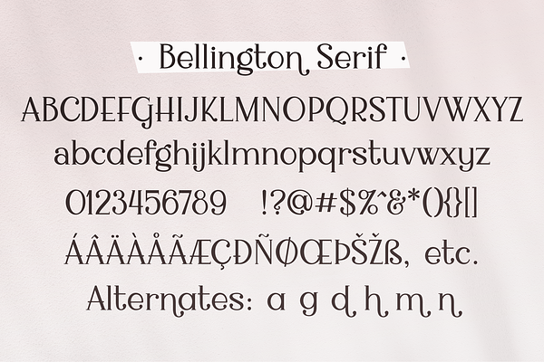 Bellington, a charming serif font