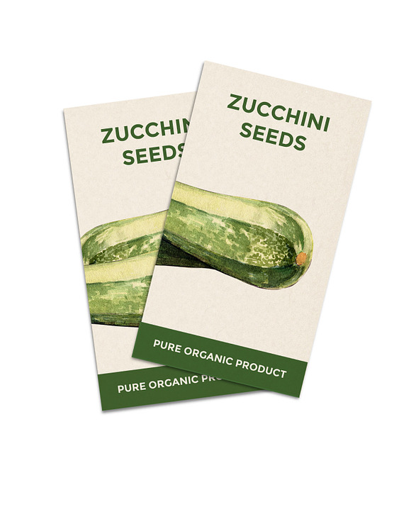 Zucchini watercolor illustrations in Illustrations - product preview 3