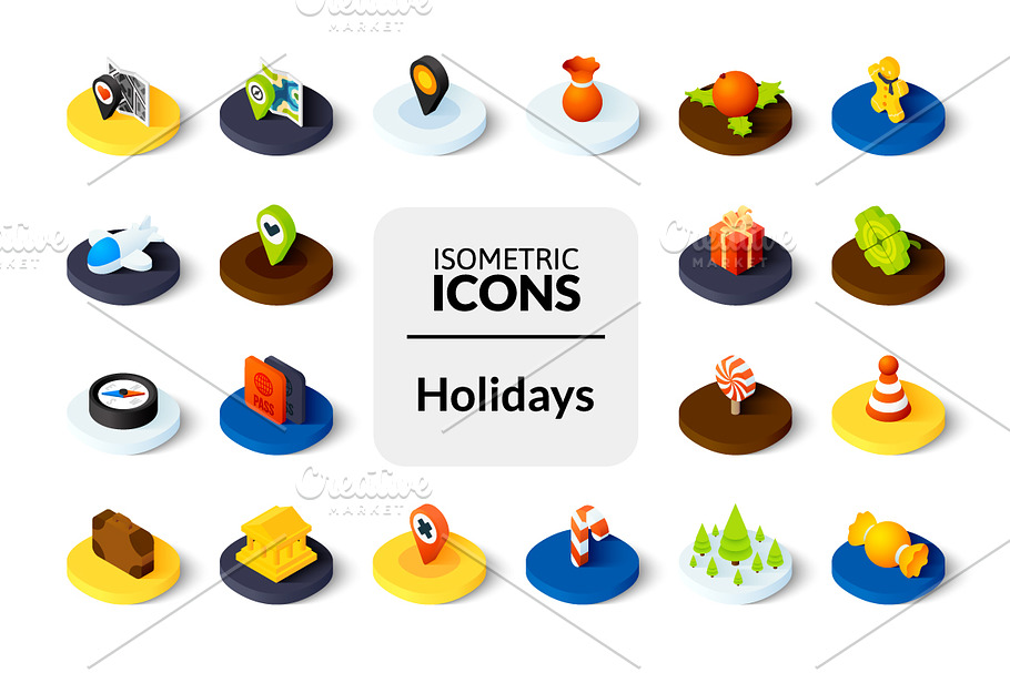 Isometric icons - Holidays in Holiday Icons - product preview 8