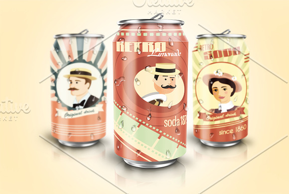 Avatars Retro people vector cartoon in Illustrations - product preview 5