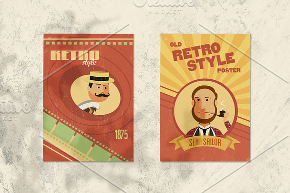 Avatars Retro people vector cartoon in Illustrations - product preview 7