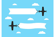 Airplanes with advertising banners