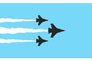 Three military fighters symbols