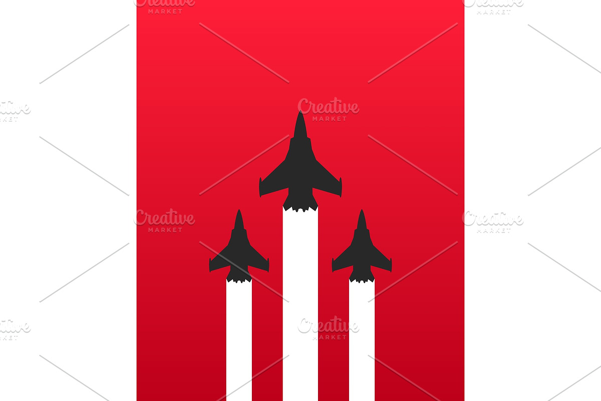 Three military fighter jets in Illustrations - product preview 8