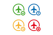 Flight status icons. Airport