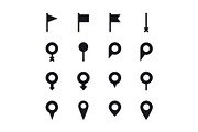 Different location mark symbols set