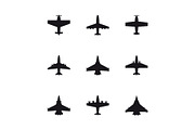Airplane symbols set.
