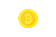 Golden bitcoin icon. Cryptocurrency