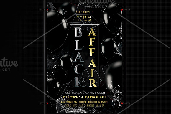 All Black Flyer in Flyer Templates - product preview 2