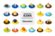 Isometric icons - Education