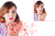 55 Blowing Kisses Confetti Overlays
