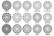 Set of 15 brushs patterns circle
