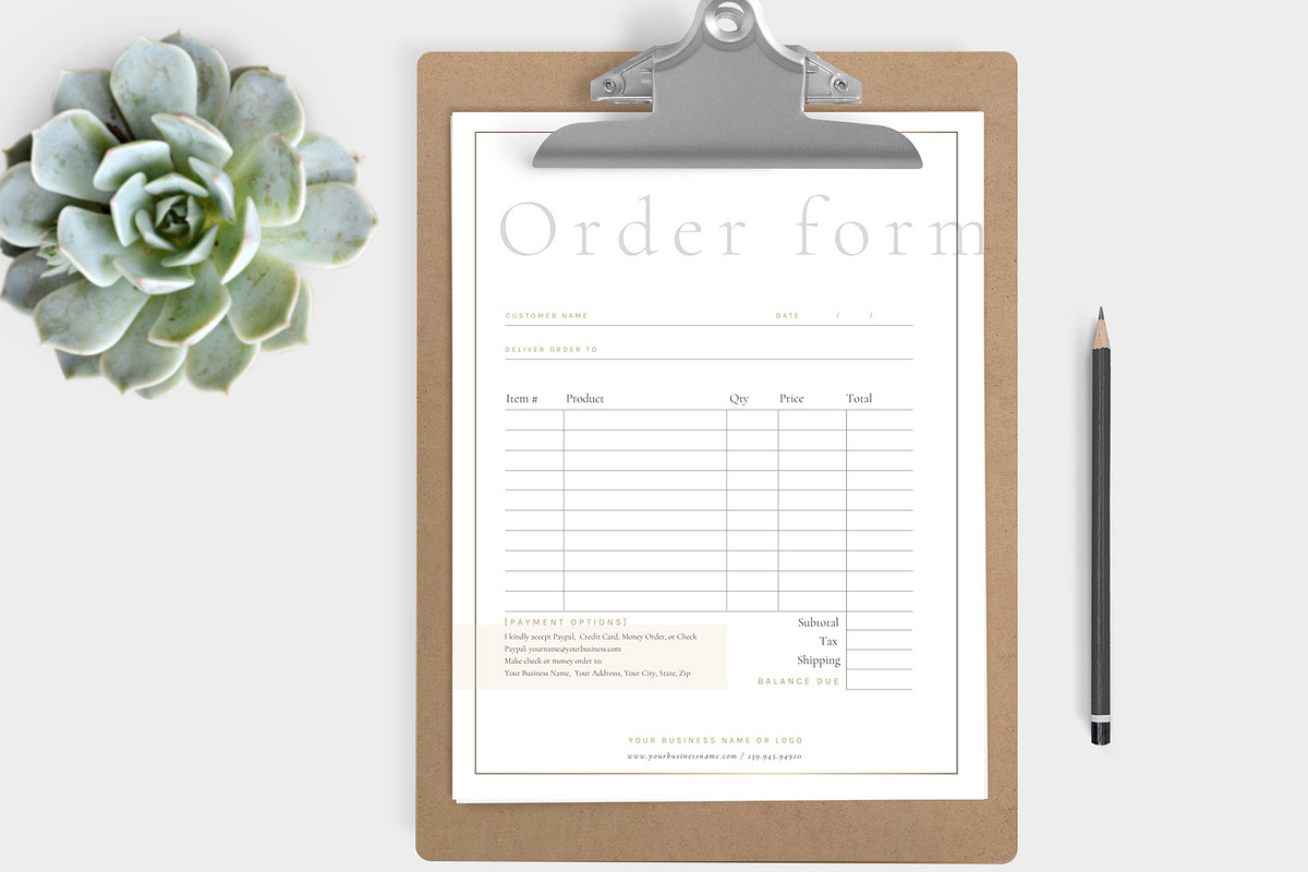 Order Form Template in Stationery Templates - product preview 8